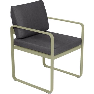 Fermob BELLEVIE fauteuil voor de eethoek - 65 lindegroen mat - A3 grafietgrijs