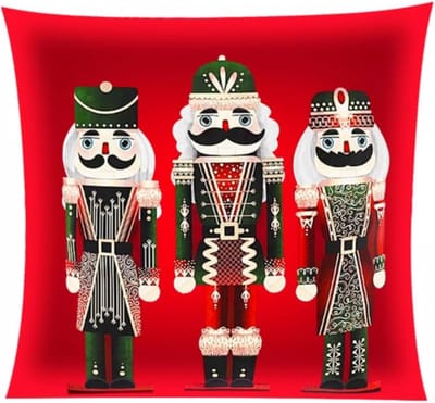 Ruhhy Kussenhoes Kerst 40x40 cm – Notenkraker Thema – Sfeervolle Kerstdecoratie