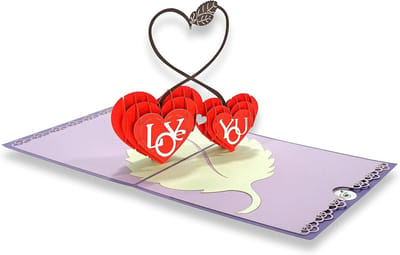 3D Pop-up Wenskaart Liefde met Zegel en Cadeauzakje