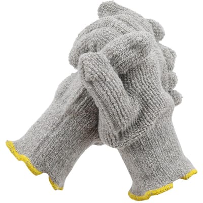 Paar Katoenen Geïsoleerde Thermische Handschoenen 250 graden Hittebestendig Bescherming Werkende Handen Grijs gray