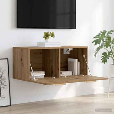 vidaXL - Wandkast - Muurmontage - Artisanaal - eiken - 80 - x - 36,5 - x - 35 - cm