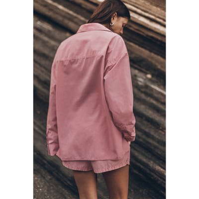 Mikuta The Pink Cotton Oversized Shirt Pink Size: XS | Long-Sleeved Tops Outlet | Dames | Roze