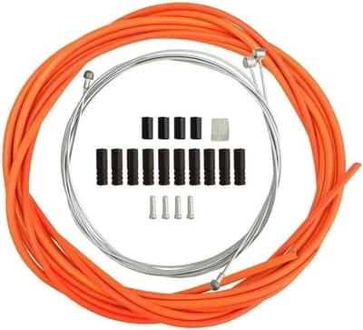 Fiets Remkabel Set - Schakel Kabel - Soepel Fietsen - Dubbelkop Ontwerp - 4/5 mm - Oranje Set