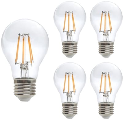 Kobi LED Filamentlamp E27 - 10W - 1200lm - 3000K Warm Wit - 230V - Ø60mm - Voor Woonkamer, Hal of Plafondarmatuur - 5 stuks