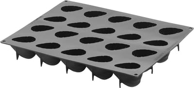 Bakvorm Aardbei - Siliconen Mal - Desserts Maken - 3D Effect - 20 Koppen - Zwart