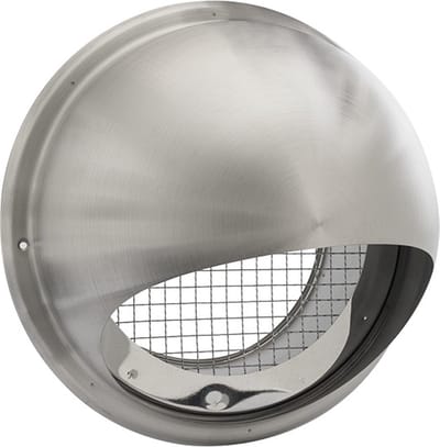 RVS buitenrooster bol model grofmazig gaas Ø200mm