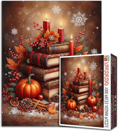 Herfstpuzzel 1000 stukjes - Legpuzzel Volwassenen - Ontspanning Binnenshuis - Gerecycled Puzzelkarton - 508 x 686 cm - Herfsttafereel