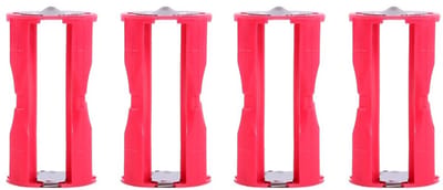 Allecto - Batterij Converter - 4 Stuks - Compact en Draagbaar - Rood - Voor Elektronica - Ideaal voor Noodsituaties - 4AAA naar C Maat