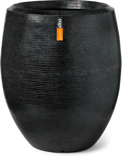 Capi Europe - Vaas elegant deluxe Arc Granite - 85x100 - Zwart - Bloempot Voor binnen en buiten - Beschikbaar in XL formaten - Breukbestendig - 100% Recyclebaar - Levenslang garantie - NBLS8073