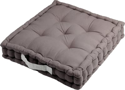 Stof Textile Vloerkussen DUO - grijs - katoen - 45 x 45 x 10 cm - vierkant - Extra dik - extra zitplaatsen - spelen - gamen - relaxen