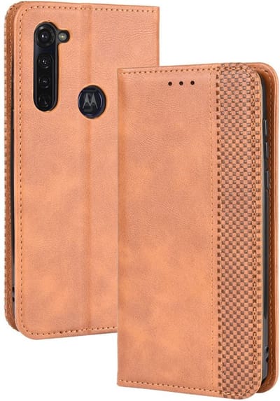 Coverup Hoesje - Geschikt voor Motorola Moto G Pro Hoesje - Coverup Vintage Style Book Case - Bruin