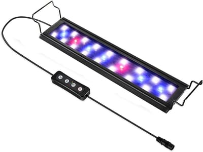 Aquarium LED Lamp met Timer en Dimfunctie voor 28-48cm Vis- en Plantenbakken, 9W-32W met Verstelbare Houder en Meerkleurige Verlichting