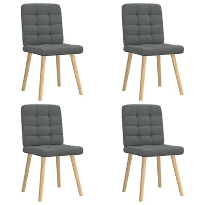 vidaXL - Eetkamerstoelen - 4 - st - stof - donkergrijs