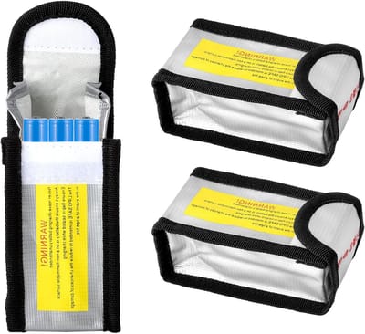 Veiligheidszak voor Lipo Batterijen, Set van 3 Brandveilige Oplossingen voor Opslag en Transport, Ideaal voor Drone en RC Hobbygebruik (12.5 x 6.5 x 5 cm)
