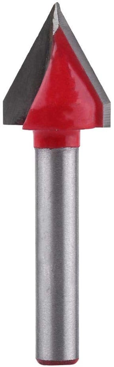 Store_8 - V-Groove Router Bit - Houtbewerking - Precisie snijden - 6 mm Shank - V-Groove Frees - Perfect voor beginners - Rood