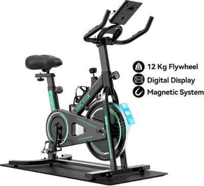 Spinning bike - Hometrainer- Fitness fiets met anti slip mat - Digitale display - Tablethouder - Verstelbare weerstand - Makkelijk verplaatsbaar