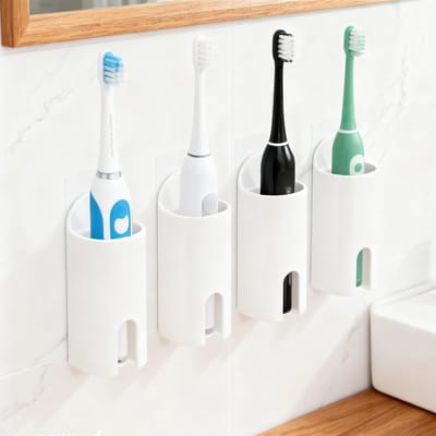 Set van 4 Wandmontage Tandenborstelhouders - Zelfklevend en Ruimtebesparend voor Badkamer en Keuken