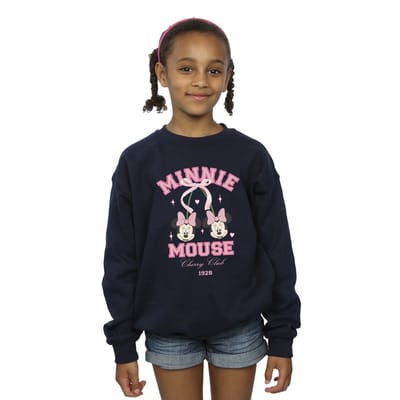 Disney Meisjes Cherry Club Minnie Mouse Sweatshirt (Marineblauw)