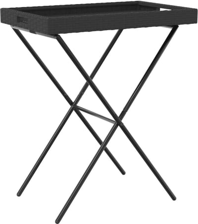 Opklapbaar tafeltje - Bijzettafel - Terras Genieten - Afneembaar dienblad - 65 x 40 x 75 cm - Zwart