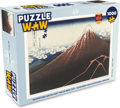Puzzel Regenstorm aan de voet van de berg Fuji - Schilderij van Katsushika Hokusai - Legpuzzel - Puzzel 1000 stukjes volwassenen