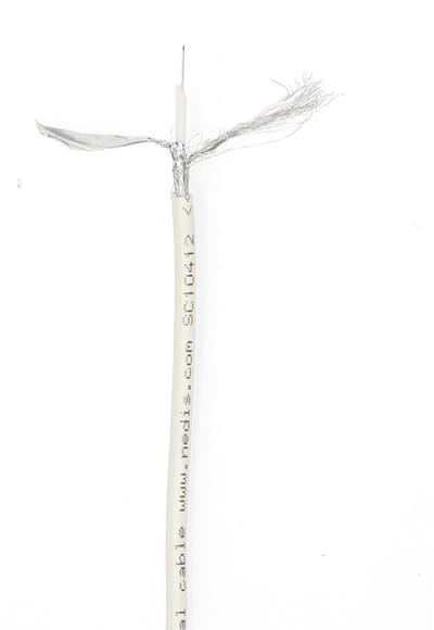 Nedis Coaxkabel op Haspel - Mini Coax - Dubbel Afgeschermd - ECA - 20.0 m - Coax - PVC - Wit - Folieverpakking