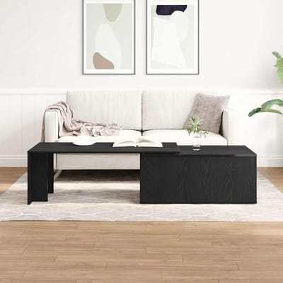 vidaXL - Salontafel - Zwart - Eiken - 150 - x - 50 - x - 35 - cm - Bewerkt - hout