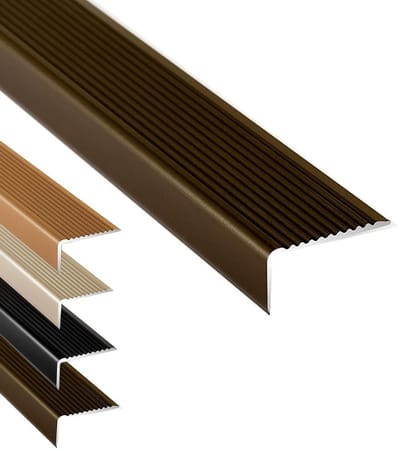Traprandprofiel Aluminium - Antislip Profiel - Veilig Traplopen - Waterdicht Slijtvast - 120cm - Bruin