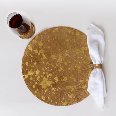 The Leather Rebel - Placemat | Onderlegger - bruin goud