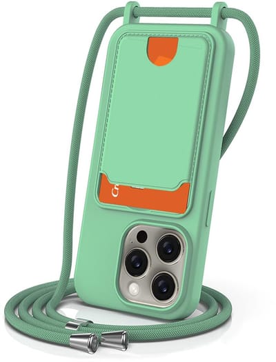 Crossbody Telefoonhoesje – Geschikt voor Apple iPhone 15 – Hoesje & Tas in één - Groen