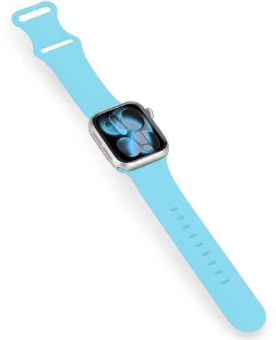 Bandje Geschikt voor Apple Watch 1, 2, 3, 4, 5, 6, 7, 8, 9, 10, 11, SE - 42/44/45/46 mm Siliconen Verstelbaar Polsband - Horloge Bandje - Lichtblauw