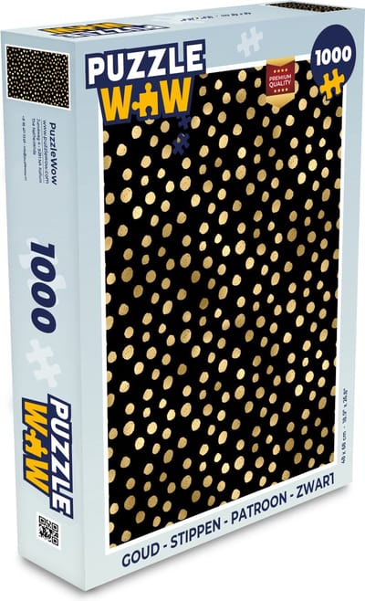 Puzzel Goud - Stippen - Patroon - Zwart - Legpuzzel - Puzzel 1000 stukjes volwassenen