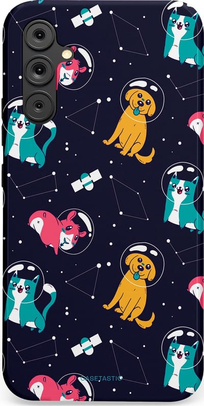 Casetastic Hoesje Geschikt voor Samsung A34 (5G) - Stijlvolle Beschermende Duo-layer Case - Sterrennacht Dieren