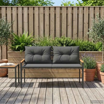 vidaXL - Tuinbank - 2 - -Seater - 116 - x - 67,5 - x - 72 - cm - poly - rattan - Donkergrijs