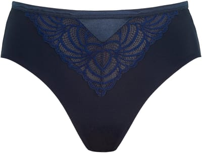 Ulla Popken - Dames - Midislip kant microvezel - Nachtblauw - Maat 46+