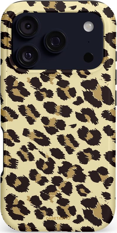 Casetastic hoesje geschikt voor Apple iPhone 17 Pro - MagSafe - Dubbellaagse bescherming - Speels - Fashion Case - Beige Zwart