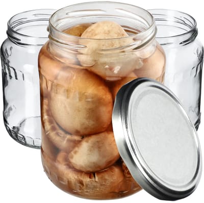 KADAX Inmaakpotten, jampotten, 720 ml, inmaakpotten met schroefdeksel, potten met schroefsluiting, voorraadpotten om in te leggen (zilver, 8 stuks)