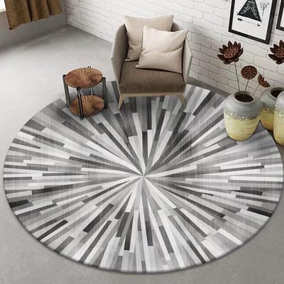 Moderne Abstracte Ronde Tapijten voor Woonkamer Grote Vloerkleden Slaapkamer Decor Elastisch Tapijt Stoelkleed Antislip Vloermat Wasbaar 60cm 23.62 in