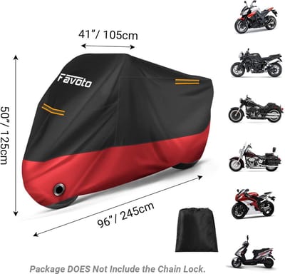 Motorhoes 210D Oxford Doek Waterdicht XXL UV-Kras Vogeluitwerpselen Hittebestendig Buitenbescherming Fiets-Scooter 245x105x125cm met Winddichte Gespen Motorhoes