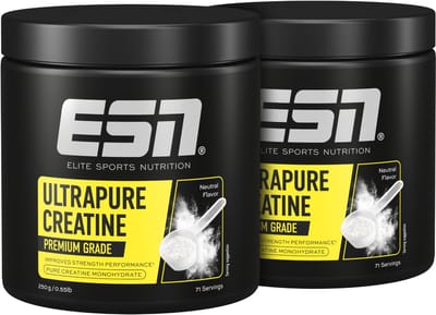 ESN Ultrapure Creatine Poeder, 2 x 250 g Voordeelverpakking - Puur Creatine Monohydraat, Premium Kwaliteit, Veganistisch