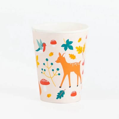 ECO Woodland dieren bos natuur herfst beker 8 stuks