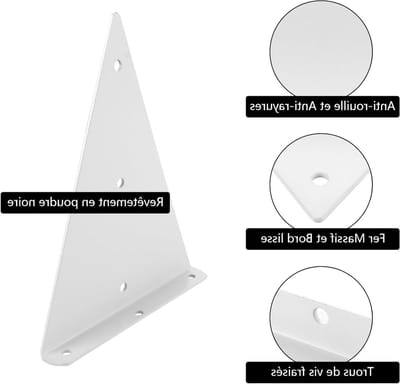 Set van 4 Zwevende Plankhouders, 23 cm, Onzichtbare Driehoekige Wandbeugels, Ideaal voor Open Planken en DIY Kamers