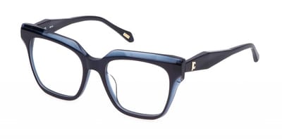 Just Cavalli VJC121 Top blu/azzurro trasparente lucido 53/18/140 WOMAN Brilmonturen