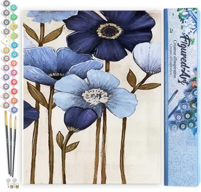 Figured'Art Schilderen op Nummer Volwassenen canvas Orchidee - Handwerk acrylverf Kit DIY Compleet - 40x50cm zonder frame