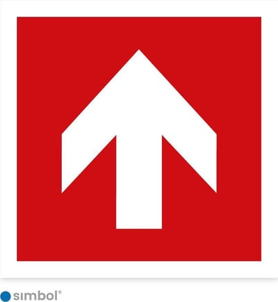 Simbol - Stickers Pijl Recht 90 graden - Duurzame Kwaliteit - Formaat 5 x 5 cm.