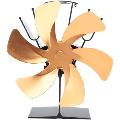 Verticale Kachelventilator 6 Bladen Thermische Ventilator Warmte-aangedreven Snelle Warme Circulatie Handvat Ontwerp Kookplaat