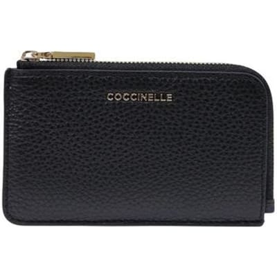 COCCINELLE Leren kaarthouder Metallic Soft Card Holder Noir zwart