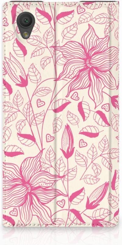 Sony Xperia L1 Smart Cover Pink Flowers
