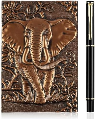 PromoHome Vintage Leer Dagboek met Pen - 3D Draken Design Notitieboek A6 Formaat