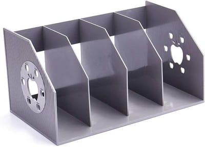 Bestandsmagazijn Maphouder - Bureau Organizer - Kantoor Archivering - 4 Koloms Verticale Opslag - Niet gespecificeerd - Grijs