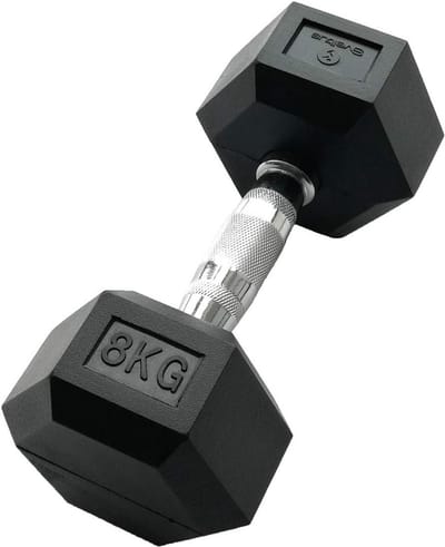 Korte Zesgatan Dumbbell 8 KG voor Krachttraining